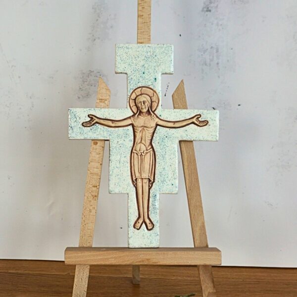 Ceramiczny Krzyż Jasny nakrapiany
