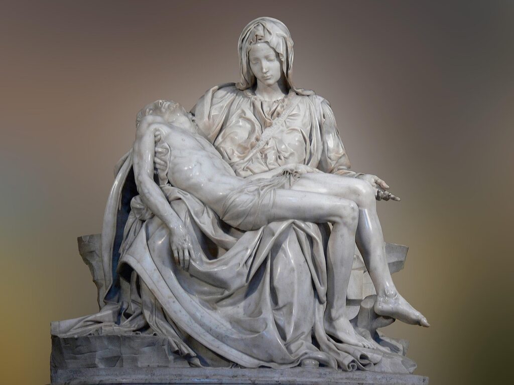 Pieta- symbolika. Rzeźba Michała Anioła z Bazyliki Watykańskiej